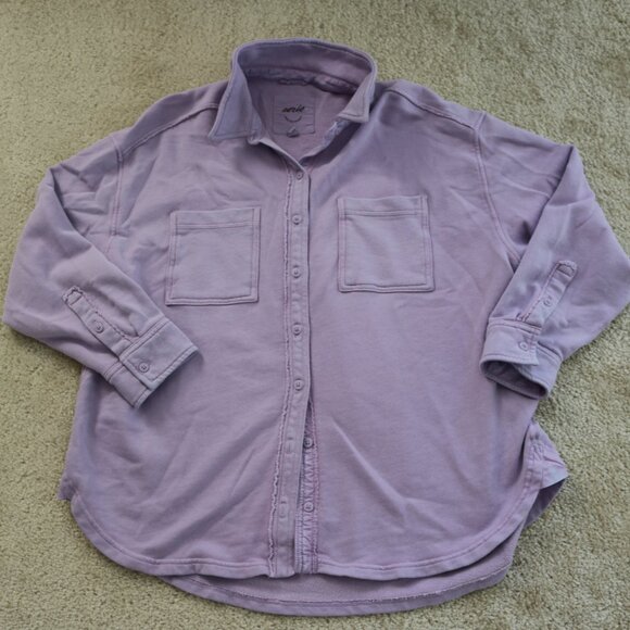 Aerie Lavender Button-Up Shirt - Picture 1 of 6